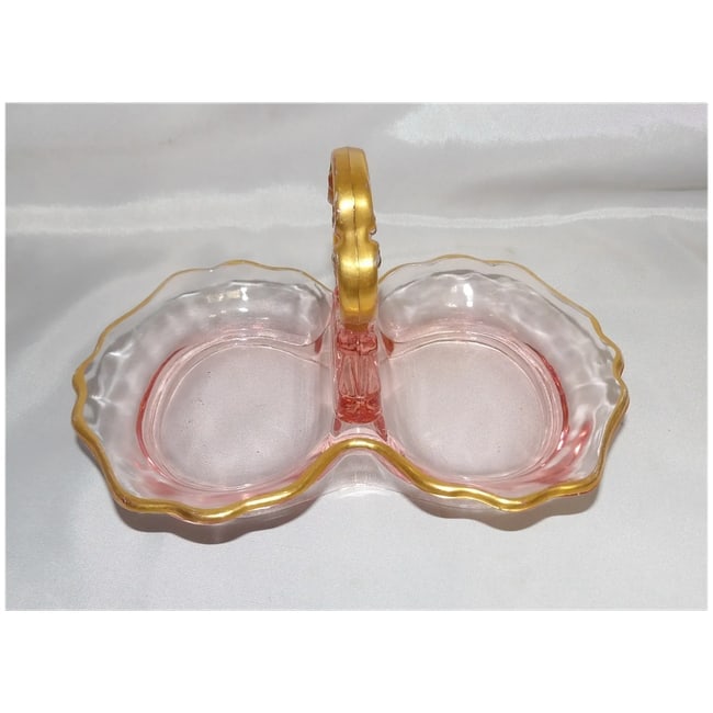 Pink Depression Glass Relish or Mint Dish - 8