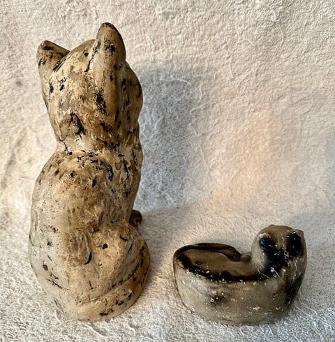 2 Chalkware Cats, Early 20th C. - 3