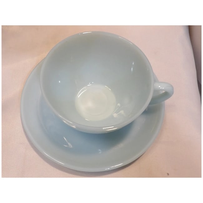 Vintage Fire King Delphite Blue Oven Ware Azurite Coffee Cups and Saucers USA (1950's-60's) Free - 5