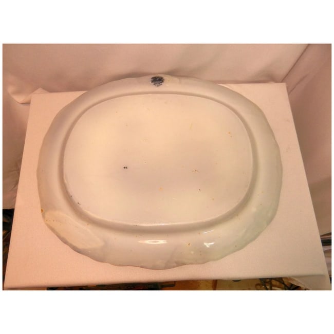 Antique William Ridgway Grecian Blue Large Platter Staffordshire England - 5