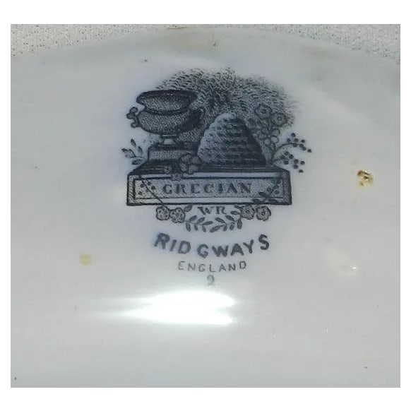 Antique William Ridgway Grecian Blue Large Platter Staffordshire England - 6