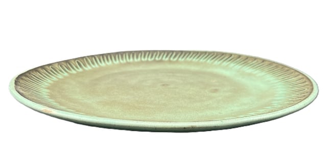 Anton Lang Oberammergau Germany Studio Pottery Turquoise Charger Plate 11.25" Signed - 7