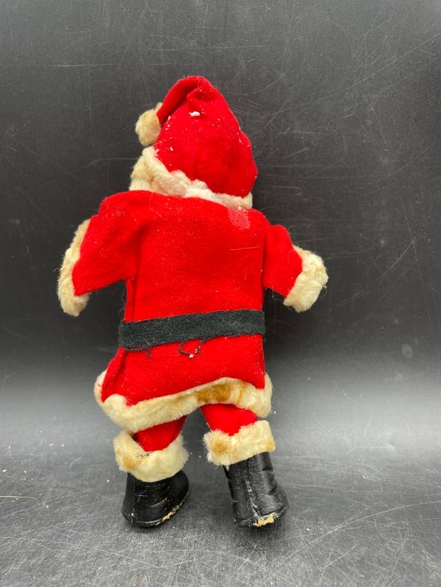 Vintage Primitive Folk Art Fabric Santa Claus Figure Retro Christmas Decoration - 3
