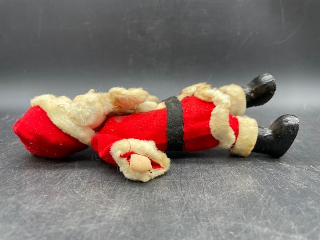 Vintage Primitive Folk Art Fabric Santa Claus Figure Retro Christmas Decoration - 4