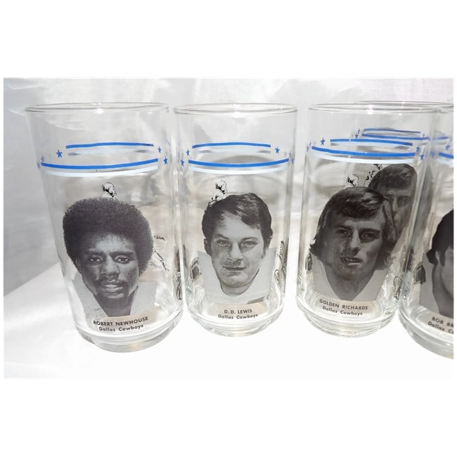 Vintage Dallas Cowboys Burger King Dr Pepper 1978 Super Bowl Players Collectible Libbey Glasses - 4
