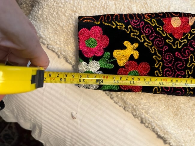 UZBEK AMAZING HANDMADE COLOURFUL EMBROIDERY ON VELVET - JACKET small - 9