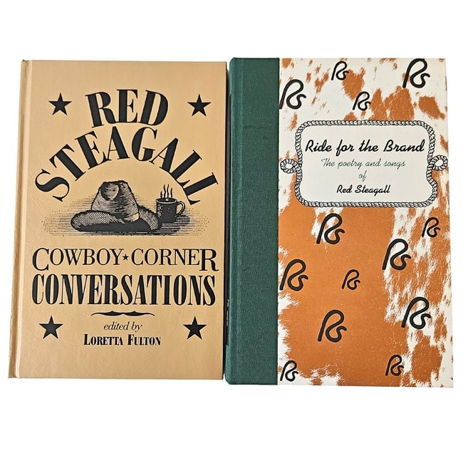 Red Steagall SIGNED Cowboy Poetry Books with Record Albums - 2