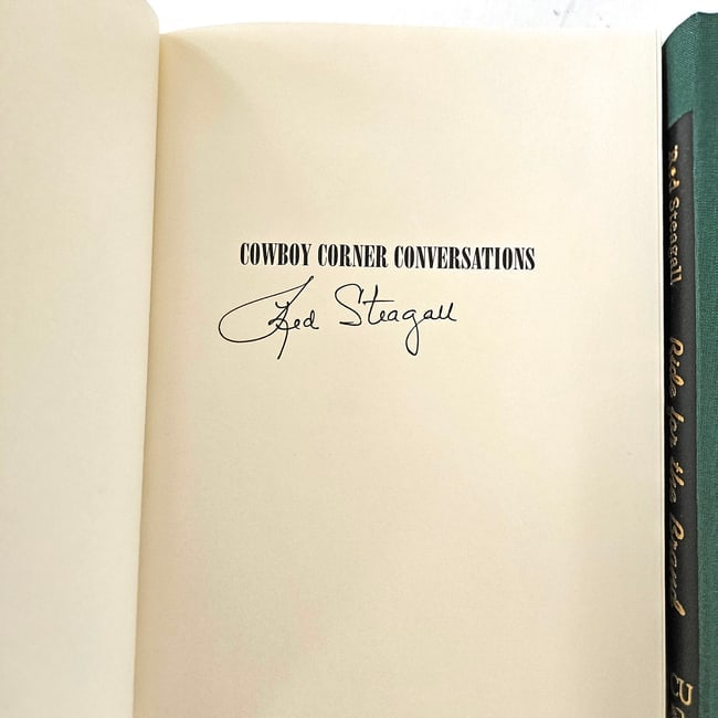 Red Steagall SIGNED Cowboy Poetry Books with Record Albums - 6