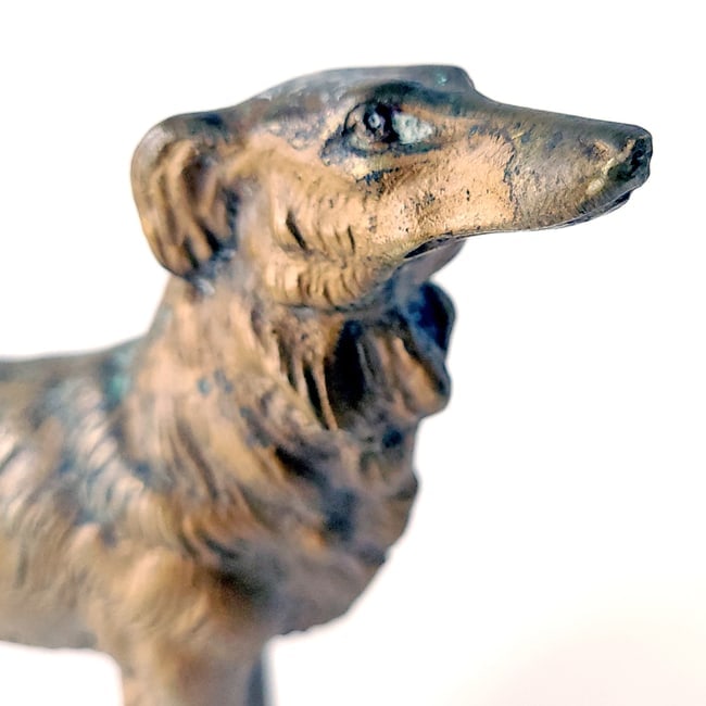Brass Borzoi Russian Wolfhound Greyhound Whippet Figurine - 2