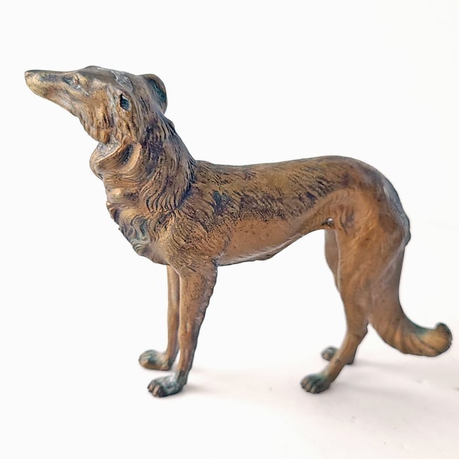 Brass Borzoi Russian Wolfhound Greyhound Whippet Figurine - 3