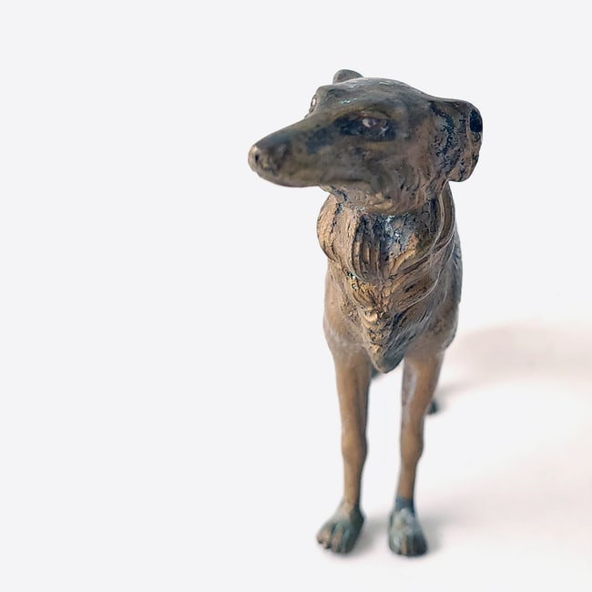 Brass Borzoi Russian Wolfhound Greyhound Whippet Figurine - 4