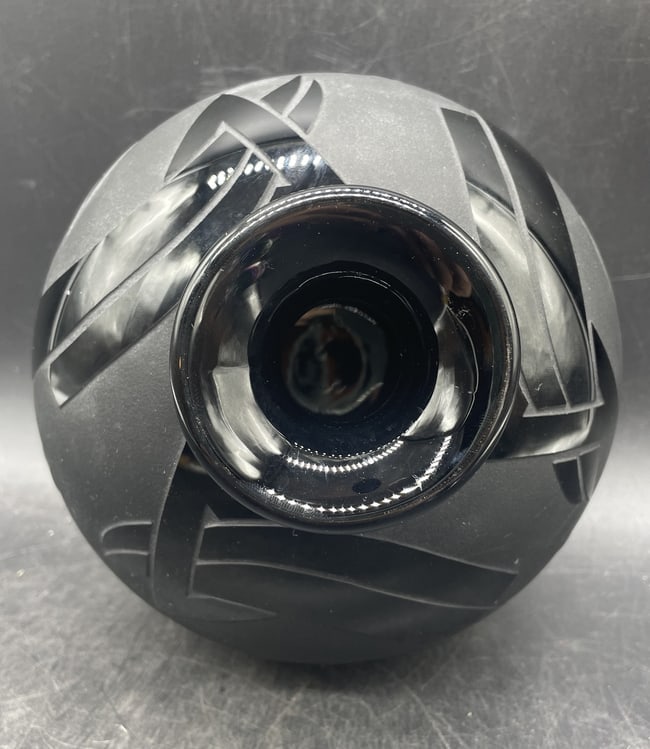 Steven Correia 1984 Limited Edition Art Deco Black Glass Vase Vessel, Signed & Numbered 127/200 - 3