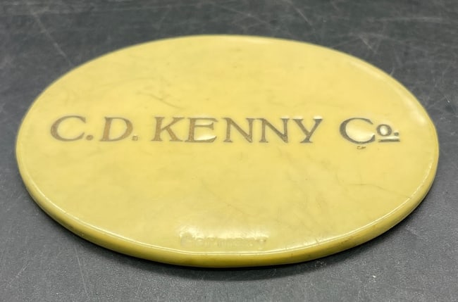 Old Advertising Premium Celluloid Mirror C.D. Kenny CD Coffee Tea Marked Germany - 2