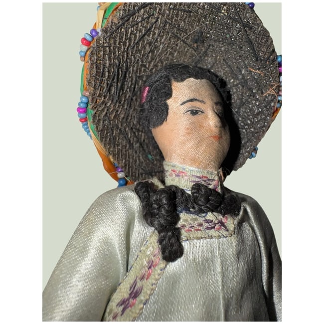 Antique Qing Dynasty Chinese cloth doll all original - 11