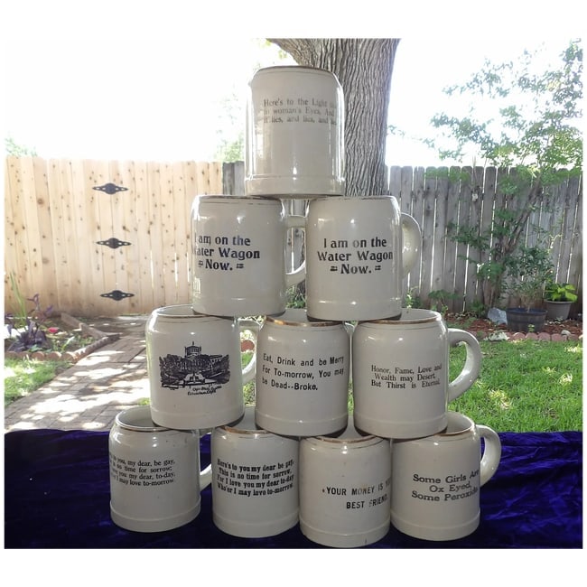 Vintage Steins- Germany- with Sayings - 2