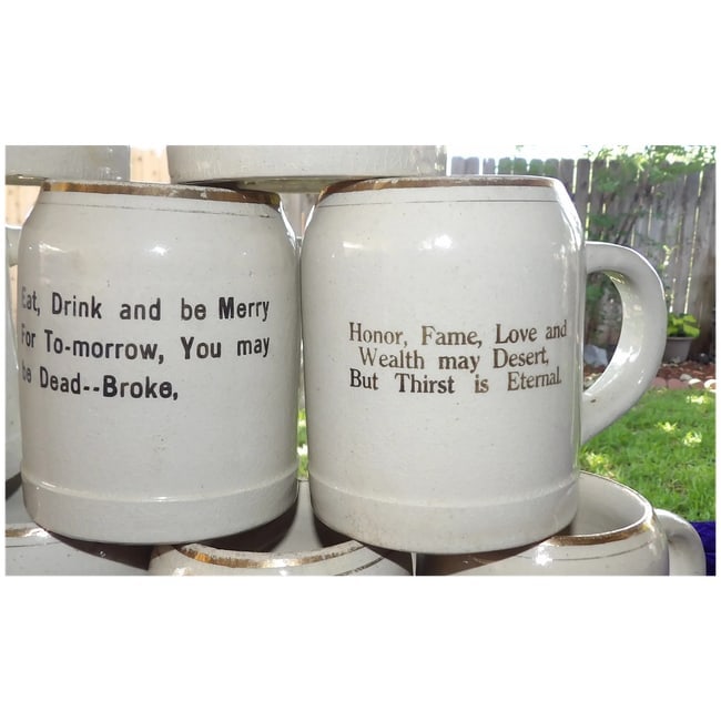 Vintage Steins- Germany- with Sayings - 6