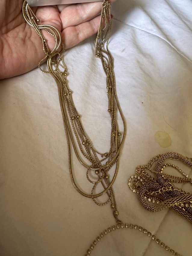 SIMPLY VERA WANG NWT women's multi chain necklace set gold long plus APT 9 set - 8
