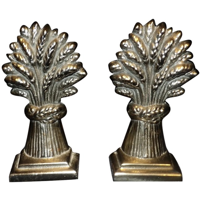 Polished Stainless Steel Wheat Sheaves Bookends (1 of 7)