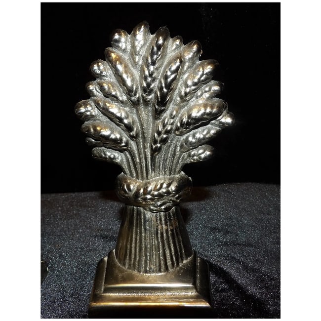 Polished Stainless Steel Wheat Sheaves Bookends - 3