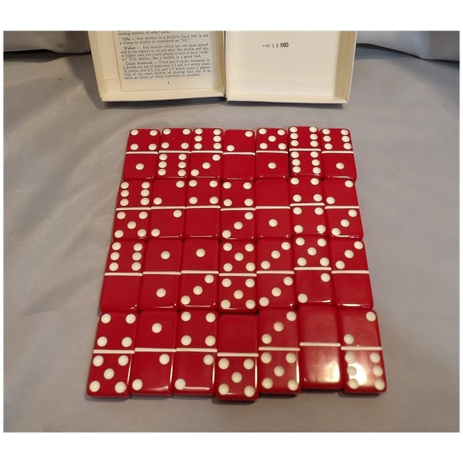 Super Thick Size #816 Puremco Marblelike RED Dominoes - 7