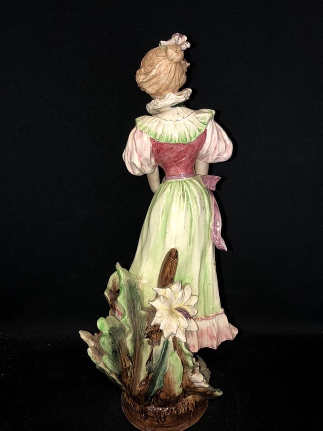 17 3/4" Majolica Female Figure - 3