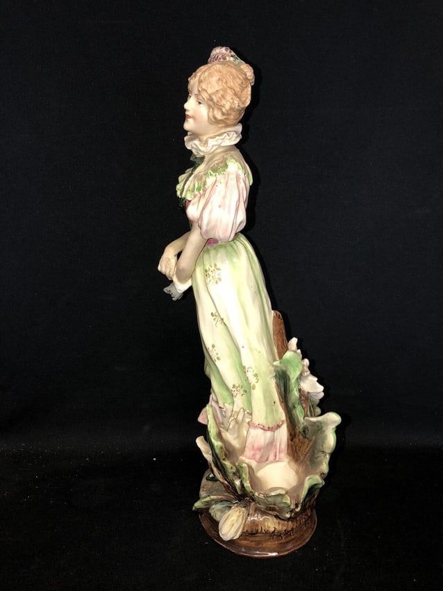 17 3/4" Majolica Female Figure - 4