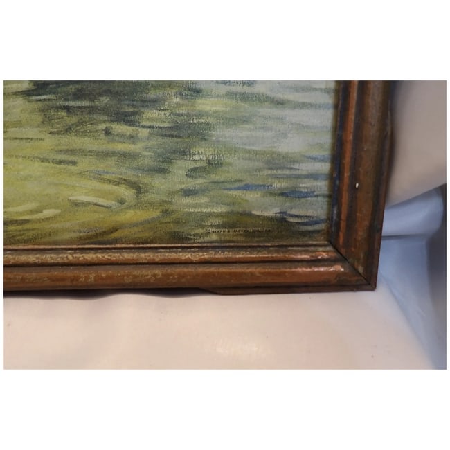 Antique Framed Lithograph of "Peaceful Afternoon" by Stern and Hacker - 4
