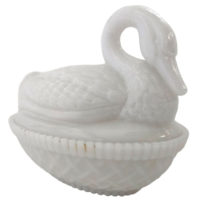 Vintage Imperial Milk Glass Swan on Nest - 2