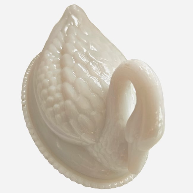 Vintage Imperial Milk Glass Swan on Nest - 4