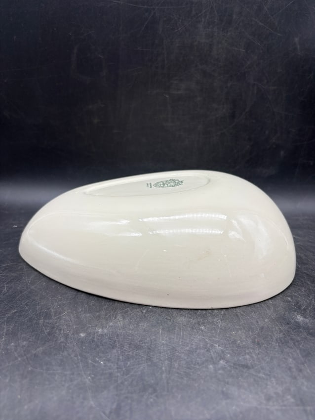 Mid-Century Limoges Rose China Freeform Hand Painted Serving Bowl Sebring Ohio c.1960 - 7