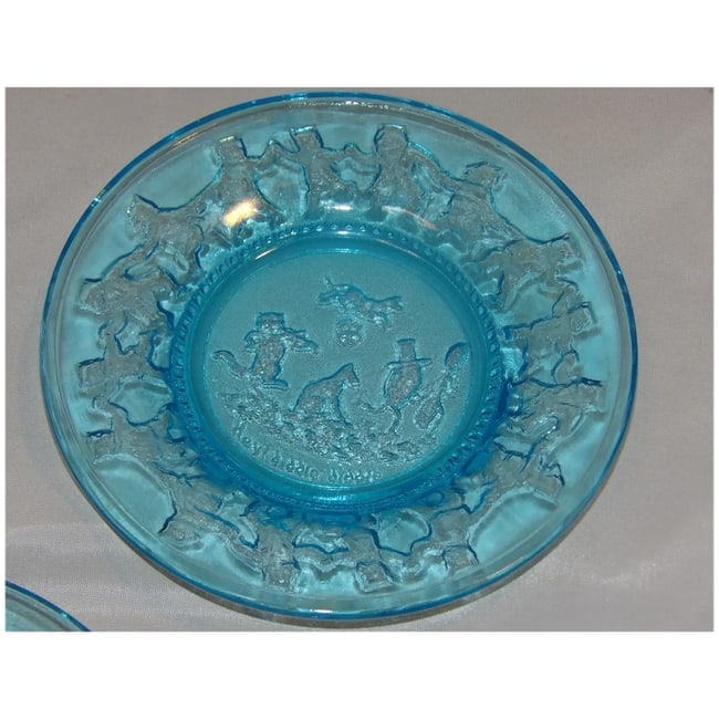 Tiara Indiana Glass Nursery Rhyme Regal Blue Plates - 4