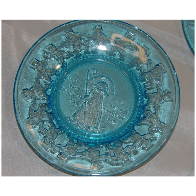 Tiara Indiana Glass Nursery Rhyme Regal Blue Plates - 5
