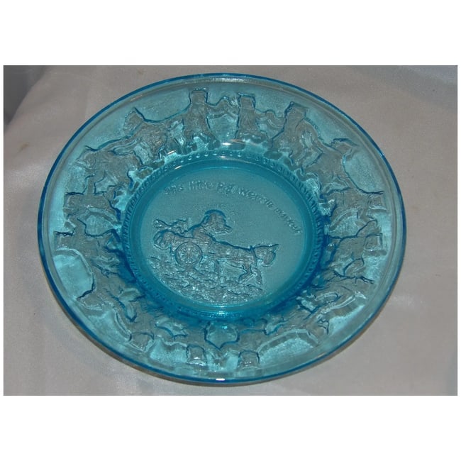 Tiara Indiana Glass Nursery Rhyme Regal Blue Plates - 6
