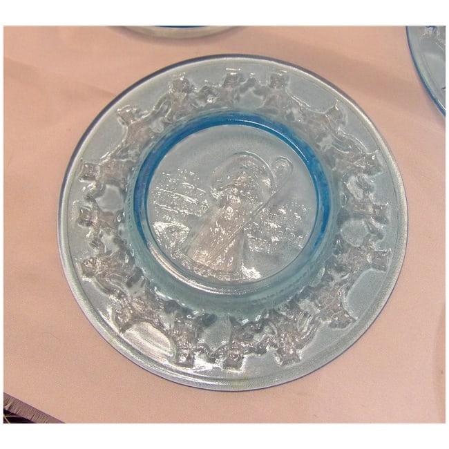 Tiara Indiana Glass Nursery Rhyme Regal Blue Plates - 7