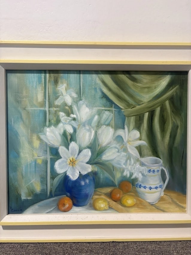 Artist Signed Oil On Canvas Still Life Painting - 2