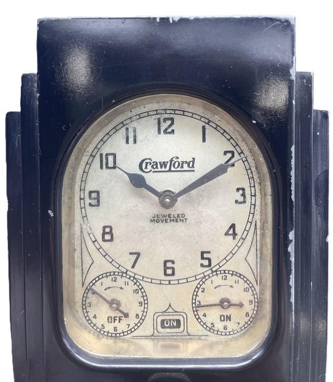 Crawford Model 356 Automatic Range Timer Clock by Lux Clock Co. Art Deco Kitchen Timer - 2