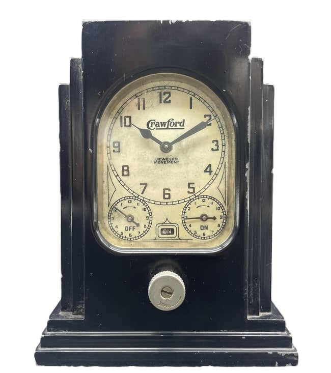 Crawford Model 356 Automatic Range Timer Clock by Lux Clock Co. Art Deco Kitchen Timer - 7