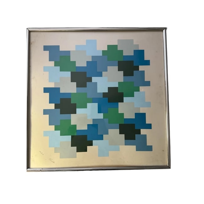 Abstract Geometric Numbered Print MCM signed - 7