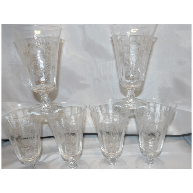 Fostoria Heather Pattern Ice Tea Glasses - 2