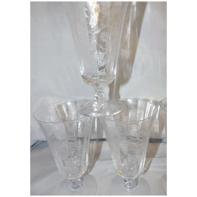 Fostoria Heather Pattern Ice Tea Glasses - 3