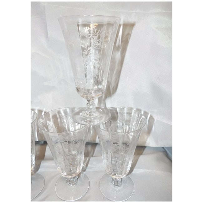 Fostoria Heather Pattern Ice Tea Glasses - 4