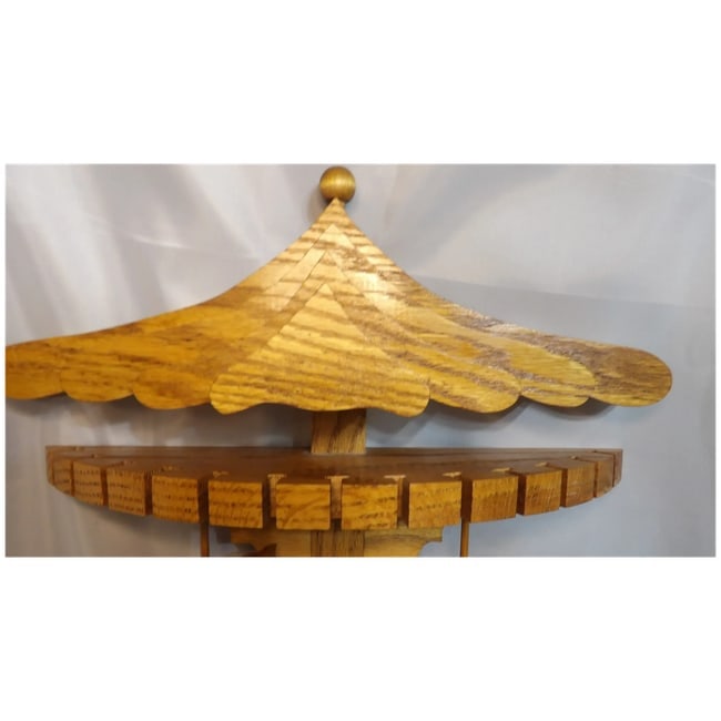 Oak Collector Spoon, Fork, Utensil Holder with Carousel Horses - 4