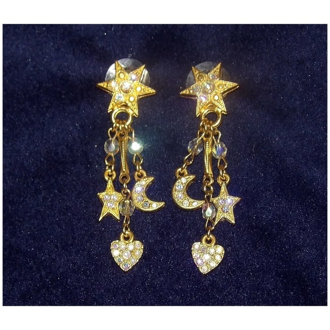 Kirks Folly Post Earrings Stars Moons & Hearts - 2