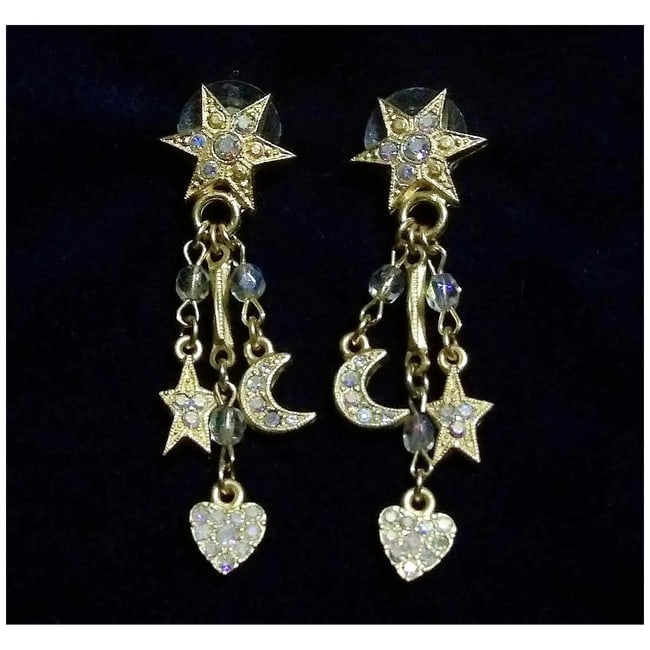 Kirks Folly Post Earrings Stars Moons & Hearts - 3