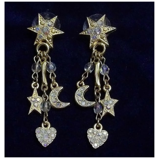 Kirks Folly Post Earrings Stars Moons & Hearts - 4