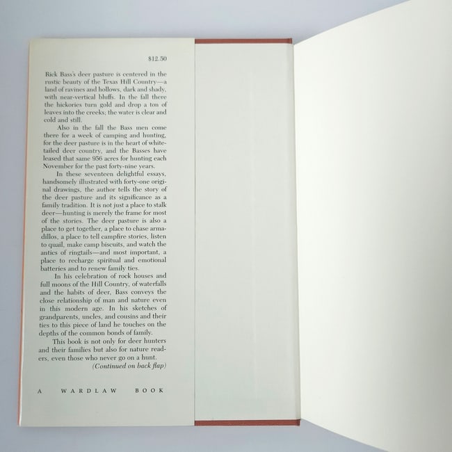 The Deer Pasture by Rick Bass Drawings by Elizabeth Hughes 1st Ed 1985 HC DJ - 2
