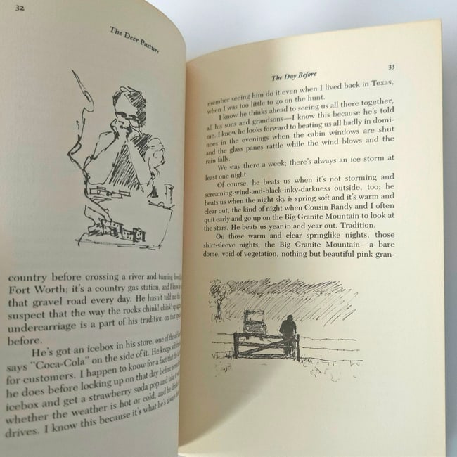 The Deer Pasture by Rick Bass Drawings by Elizabeth Hughes 1st Ed 1985 HC DJ - 7