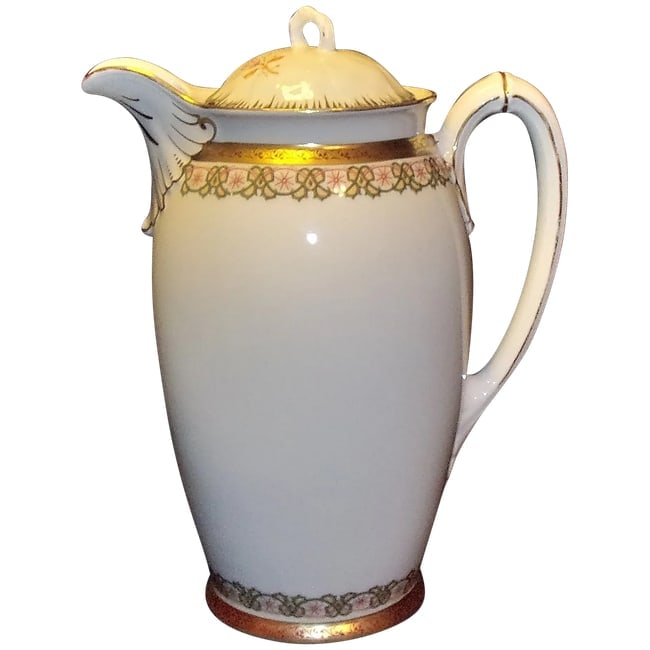 Antique Moritz Zdekauer Germany/ Czechoslovakia Coffee Pot: This Antique Moritz Zdekauer Germany Coffee Pot is in Excellent Condition. NO chips, cracks, crazing or flea bites. Beautiful design with no gold or color missing. It looks as if this was a display