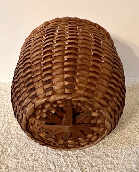 Miniature Round Handled Basket w/Signature & Date - 2