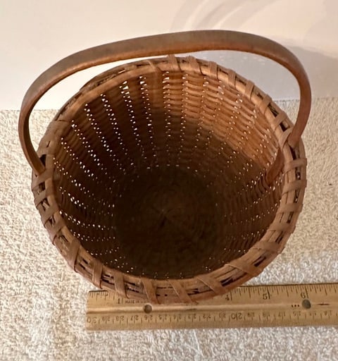 Miniature Round Handled Basket w/Signature & Date - 6
